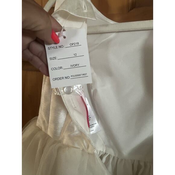New flower girl dress David’s bridal girls formal 12 Tule Pearl Beautiful - Picture 4 of 11